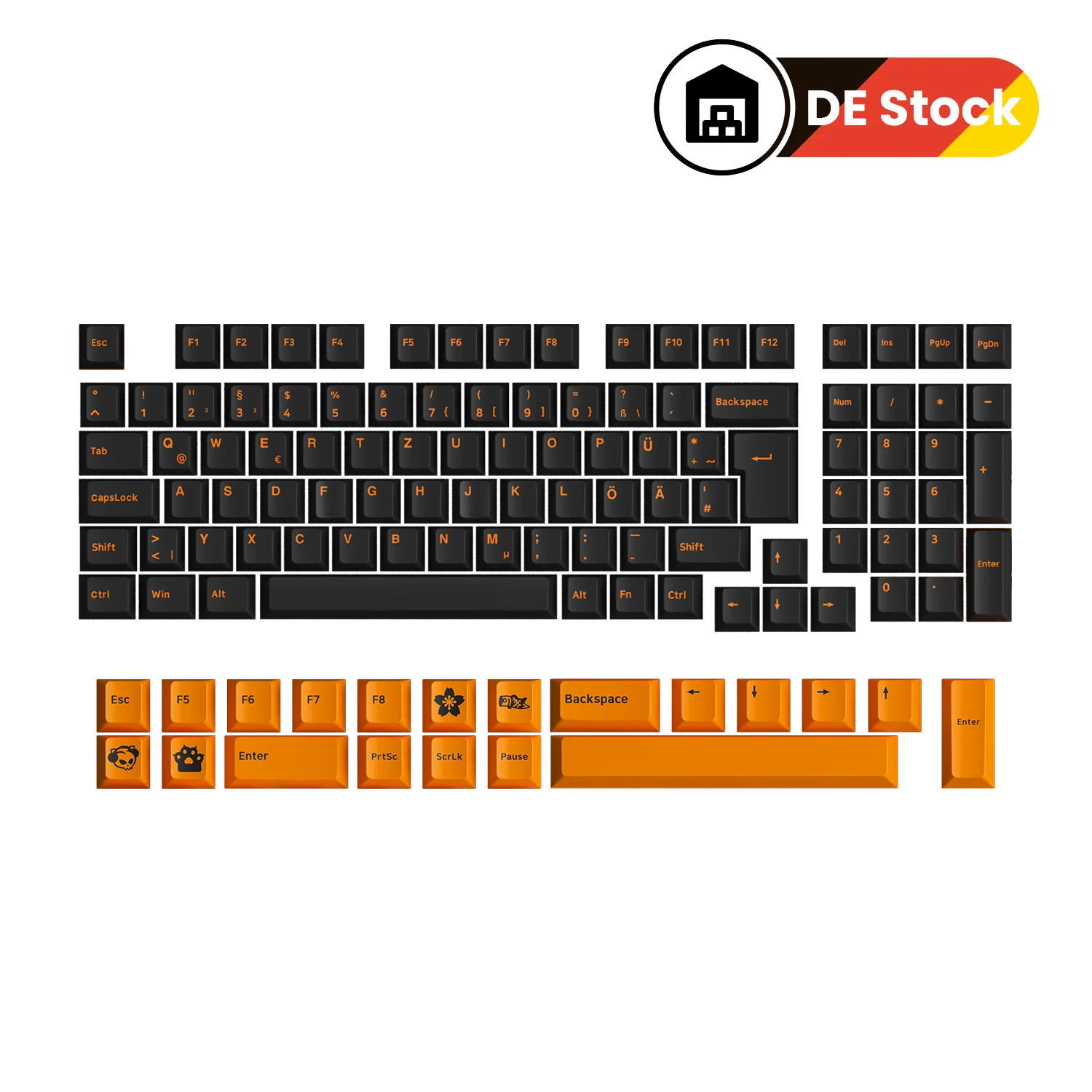 Orange on Black ISO DE Tastenkappen Set (119-Tasten) - Image 12