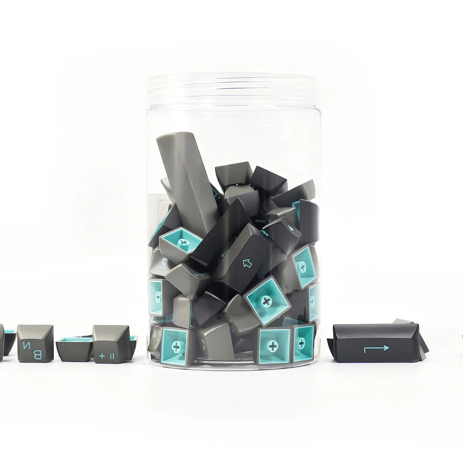 Black & Cyan Cyrillic Tastenkappen Set (98-Tasten) - Image 4