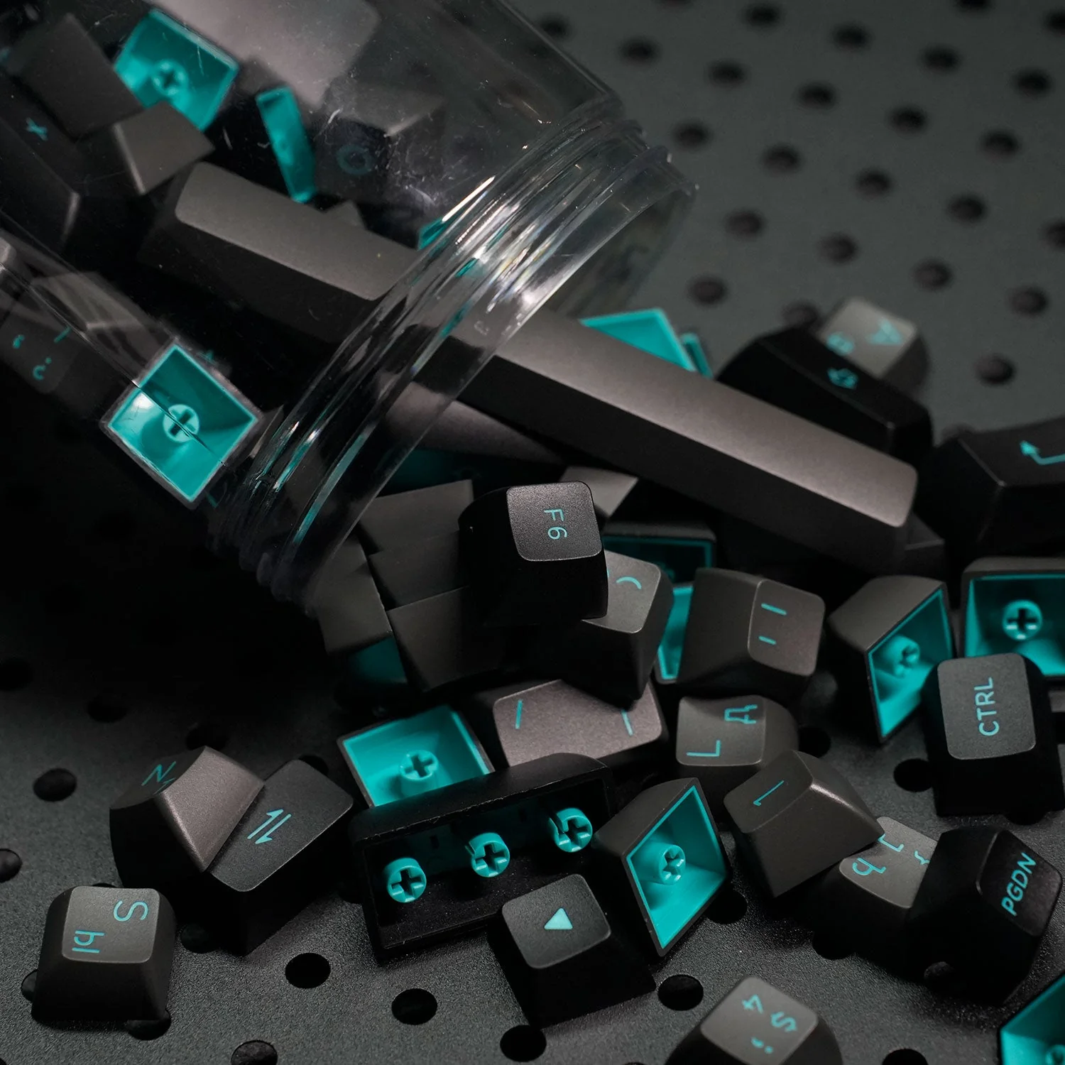 Black & Cyan Cyrillic Tastenkappen Set (98-Tasten) - Image 7