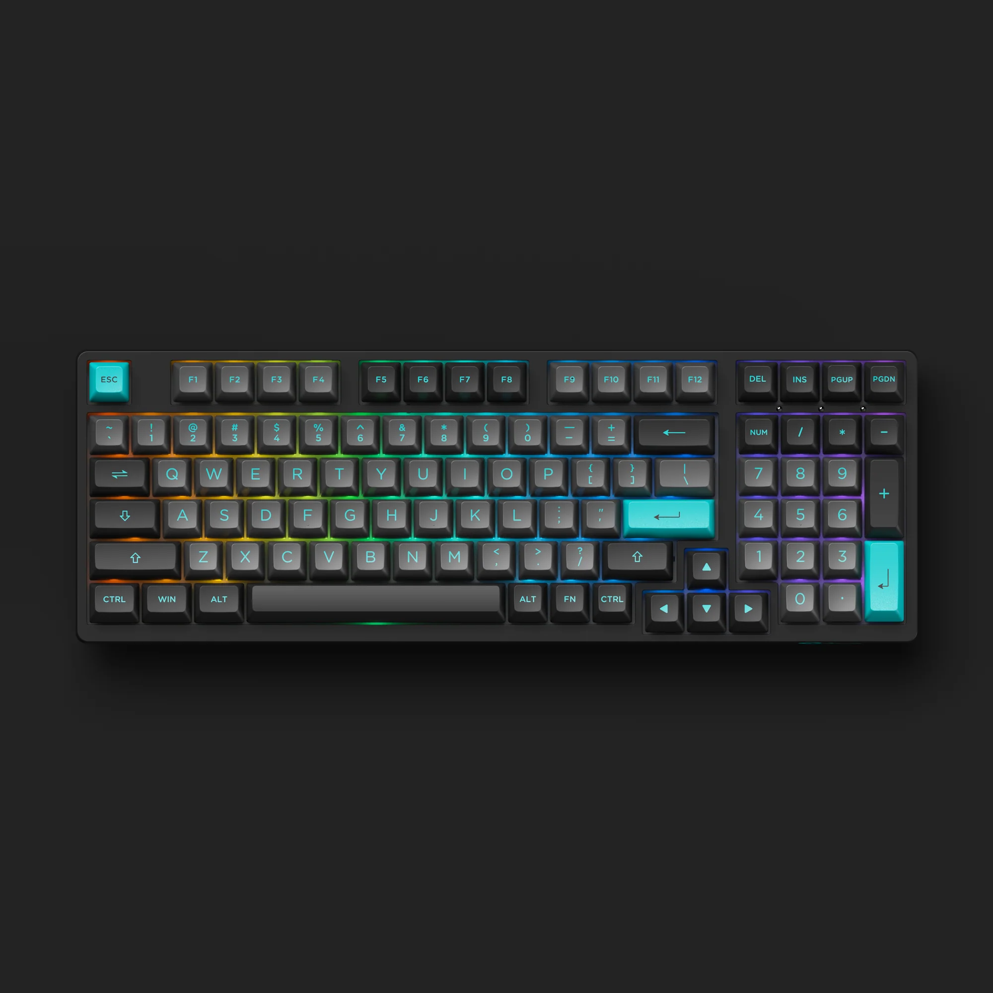 Black & Cyan Tastenkappen Set (197 Tasten) - Image 2