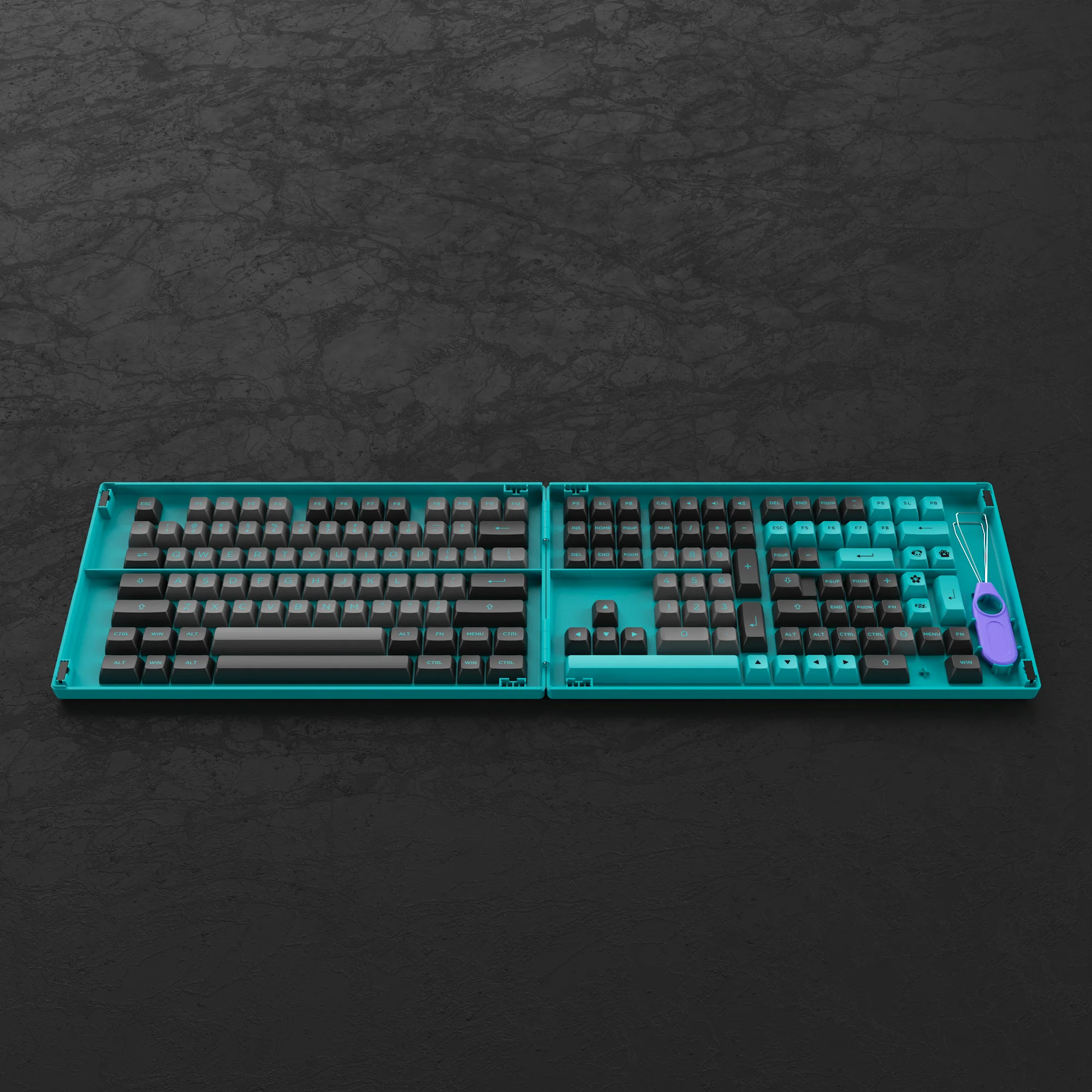 Black & Cyan Tastenkappen Set (197 Tasten) - Image 5