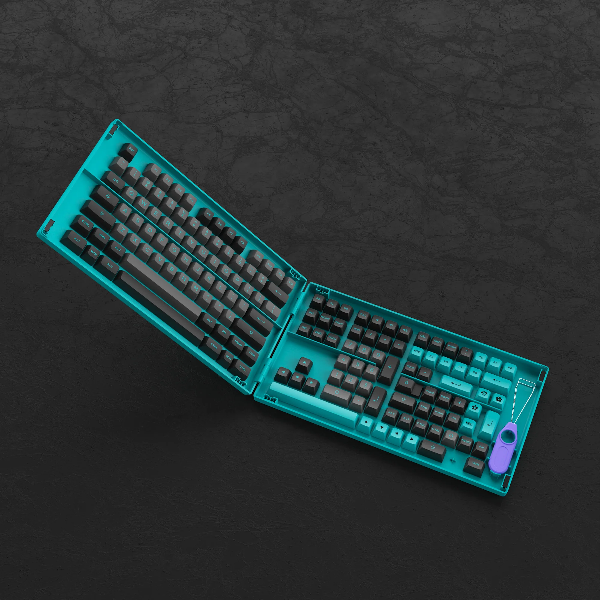 Black & Cyan Tastenkappen Set (197 Tasten) - Image 6