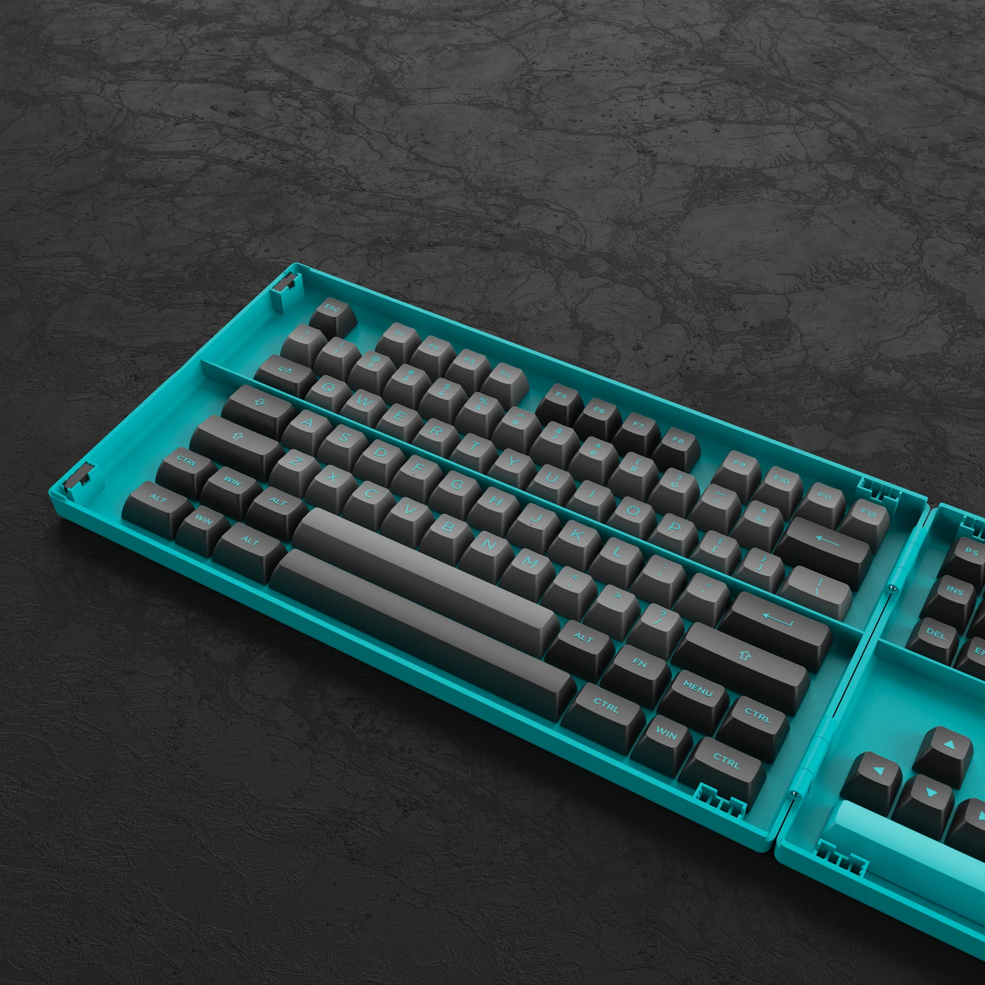 Black & Cyan Tastenkappen Set (197 Tasten) - Image 7