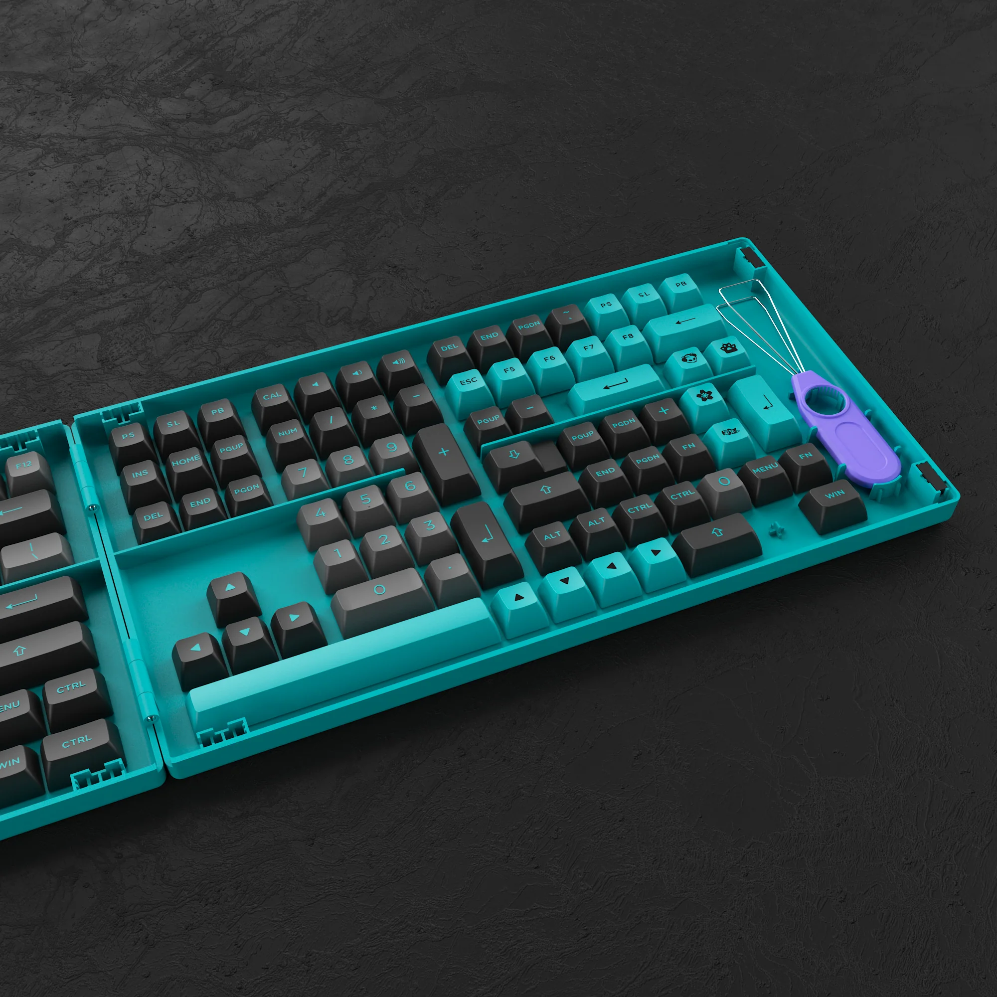 Black & Cyan Tastenkappen Set (197 Tasten) - Image 8