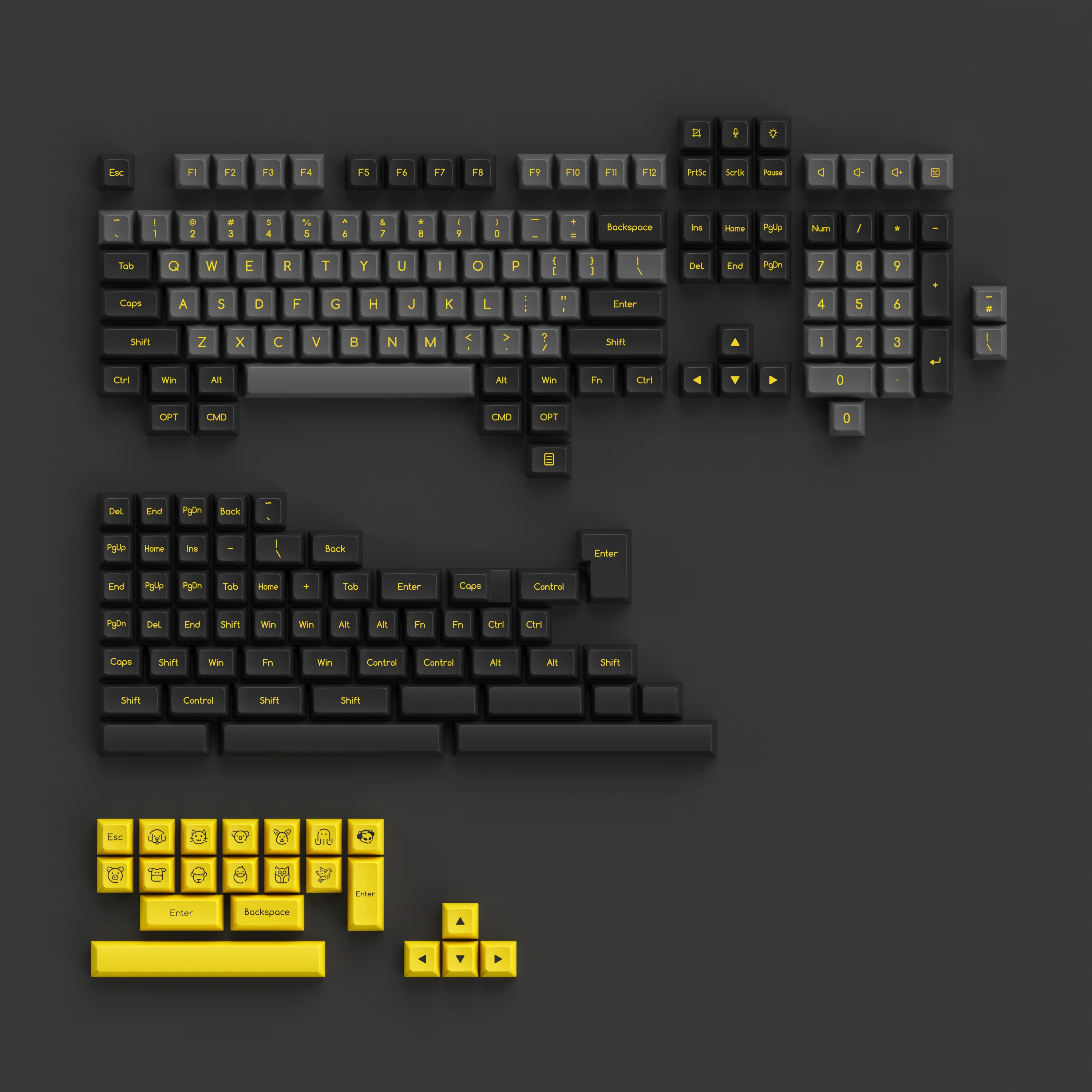 Black & Gold ABS SAL Tastenkappen Set (195 Tasten) - Image 3
