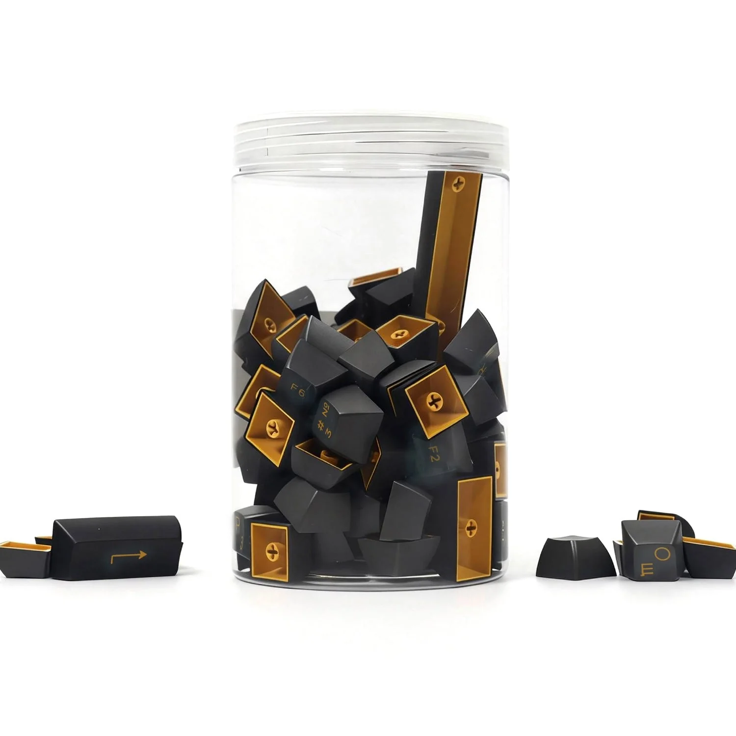 Black & Gold Cyrillic Tastenkappen Set (98-Tasten) - Image 5