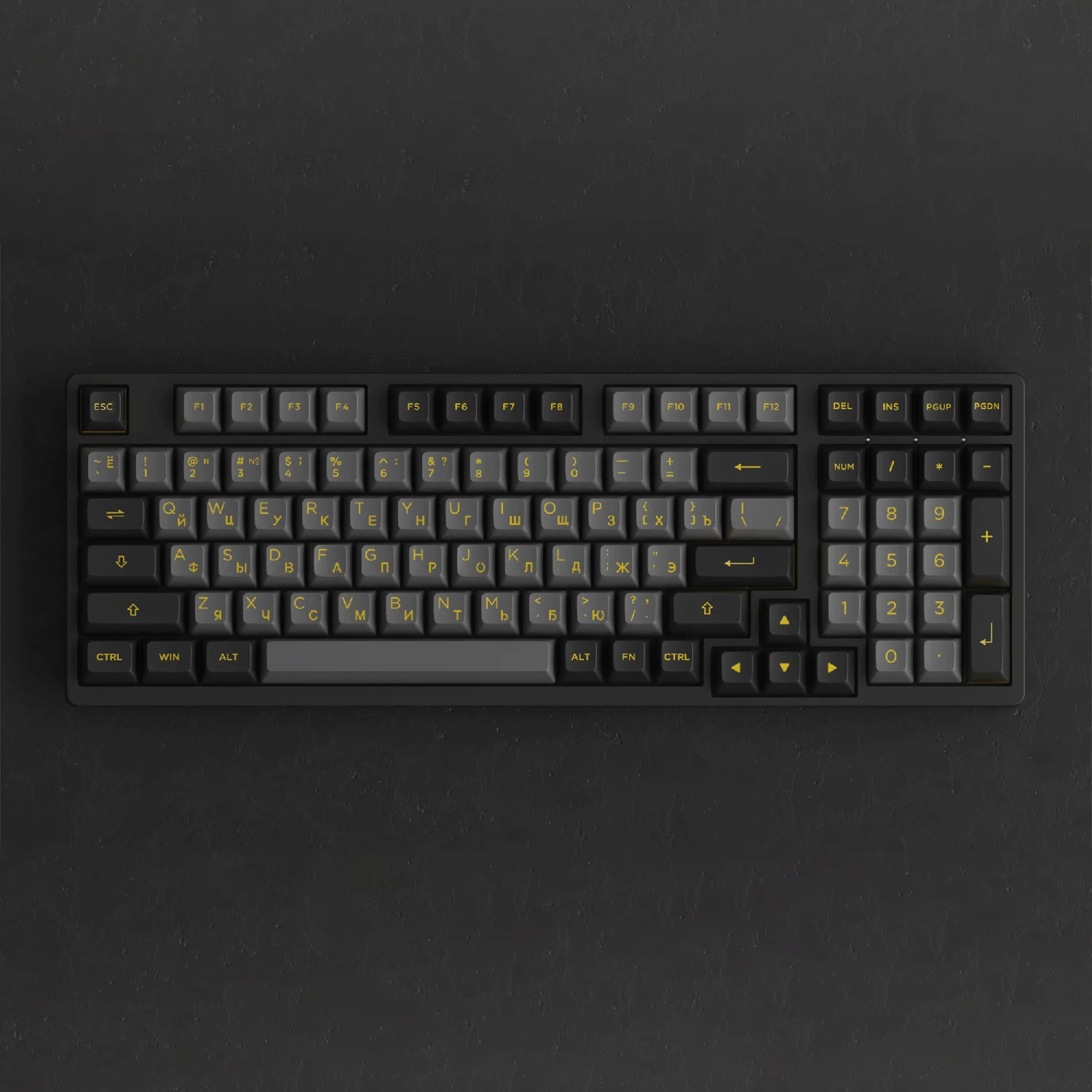 Black & Gold Cyrillic Tastenkappen Set (98-Tasten) - Image 6
