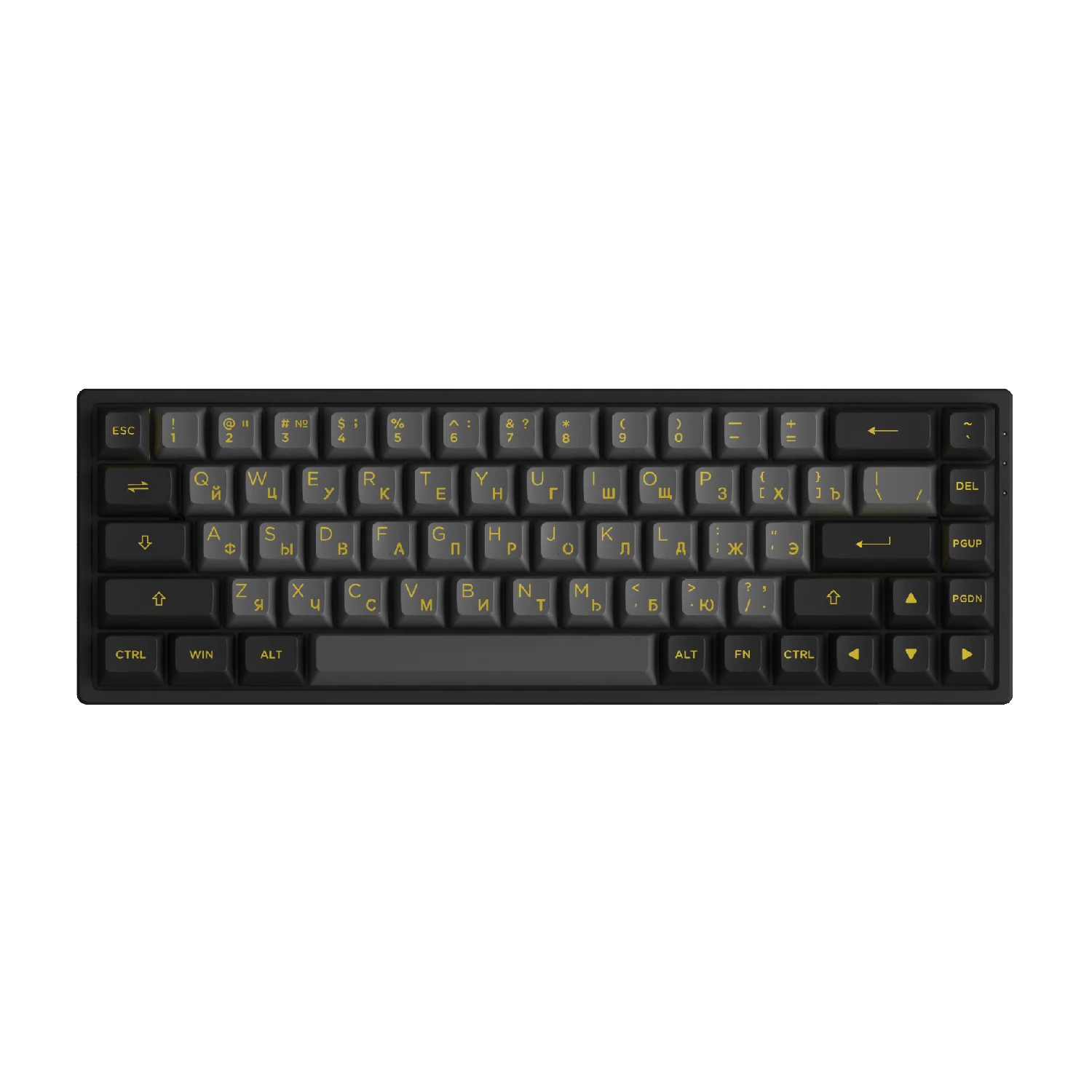 Black & Gold Cyrillic Tastenkappen Set (68-Tasten) - Image 4