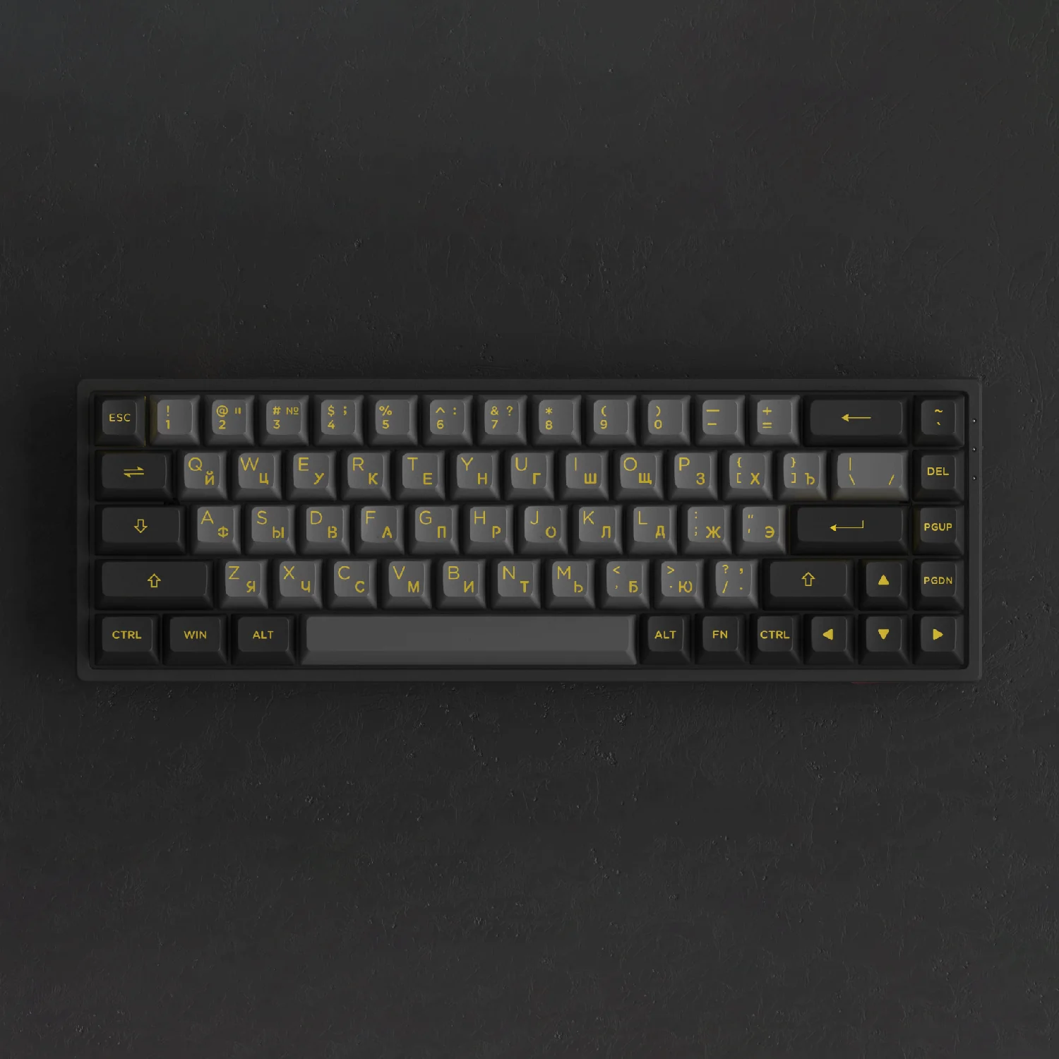 Black & Gold Cyrillic Tastenkappen Set (68-Tasten) - Image 8