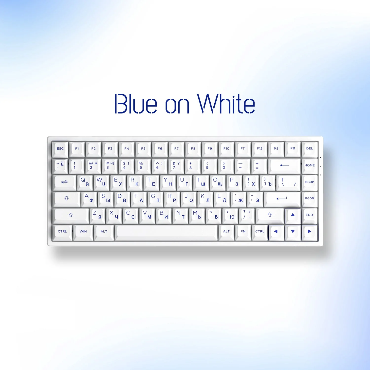 Blue on White Cyrillic Tastenkappen Set (84-Tasten) - Image 2