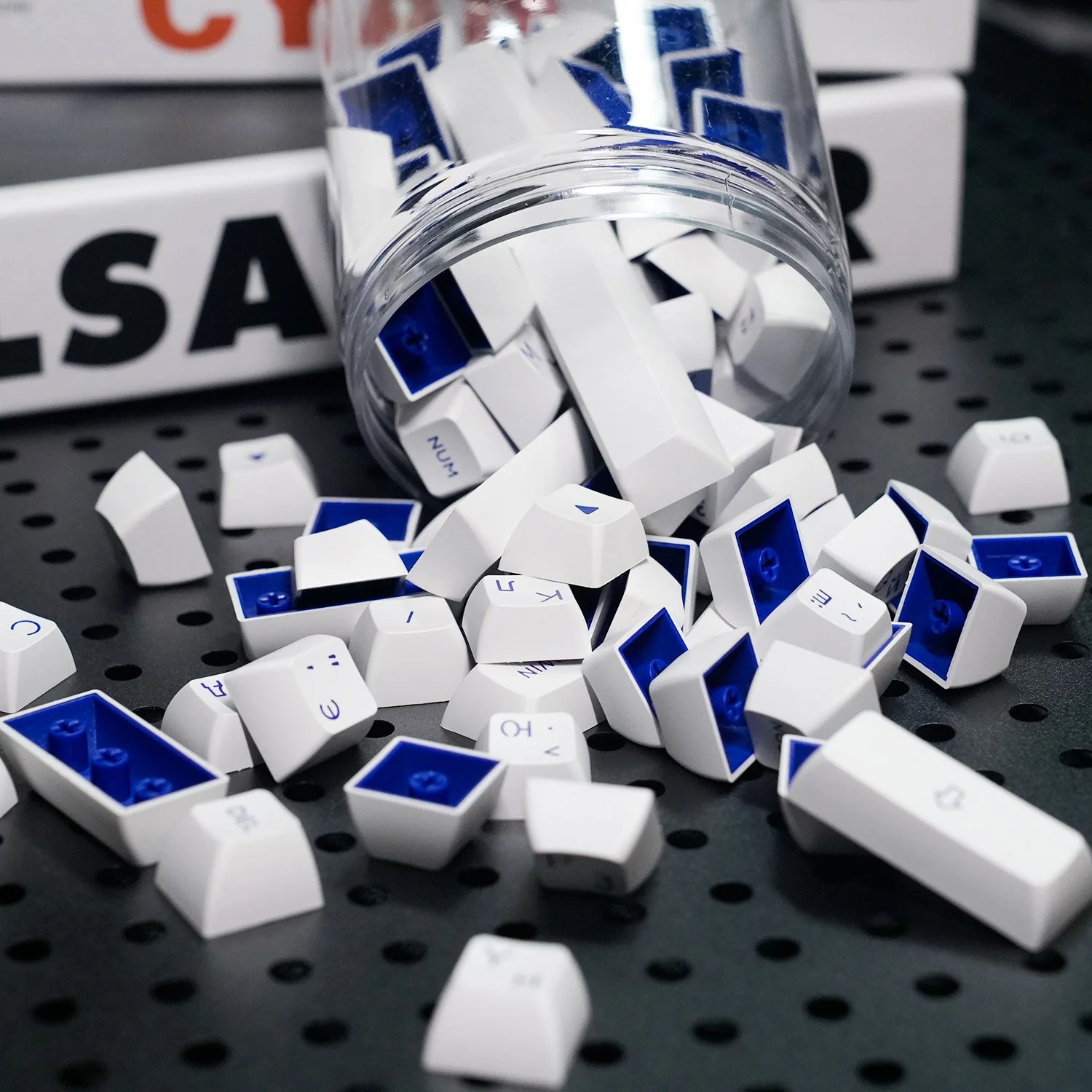 Blue on White Cyrillic Tastenkappen Set (97-Tasten) - Image 6