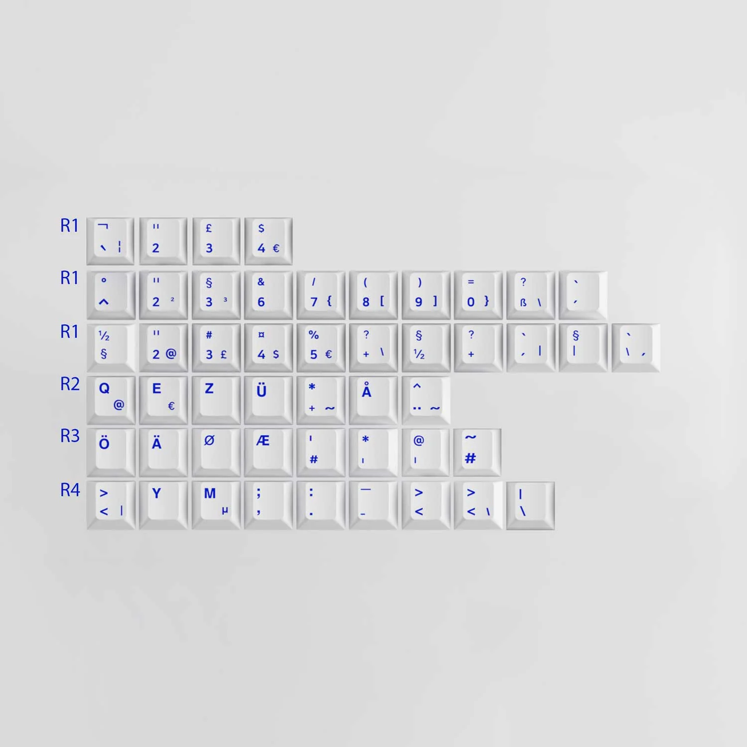 Blue on White ISO Spare Tastenkappen (49-Tasten) - Image 9