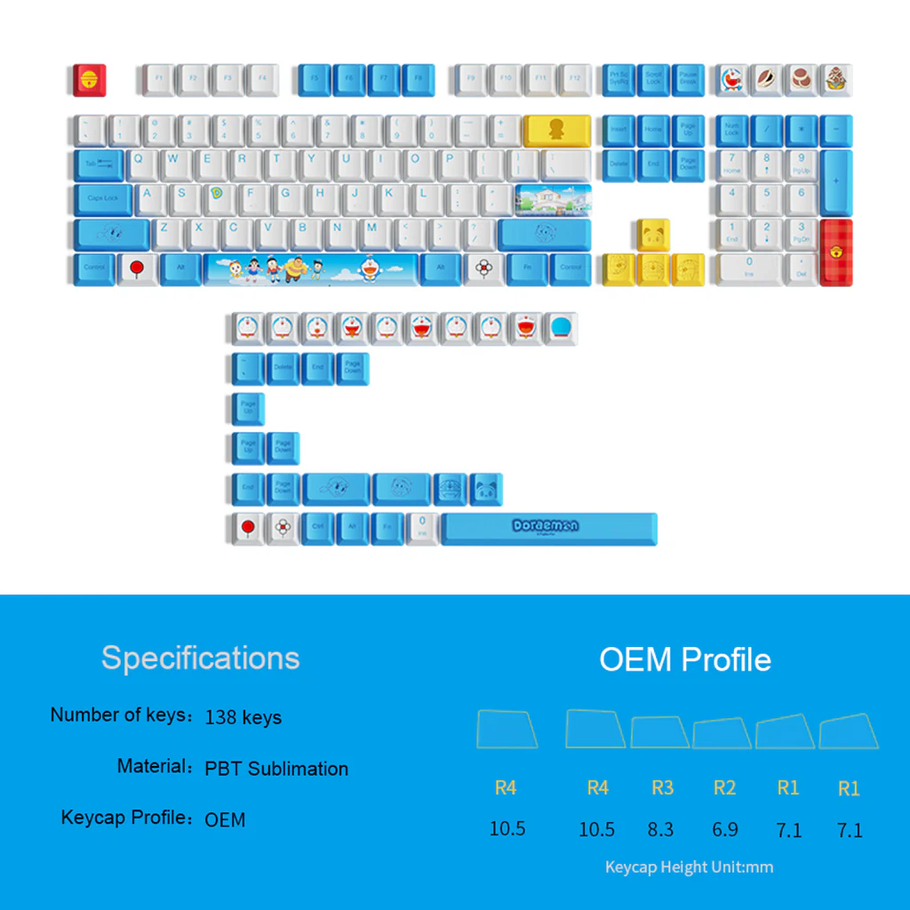 Doraemon Tastenkappen Set (138 Tasten) - Image 3