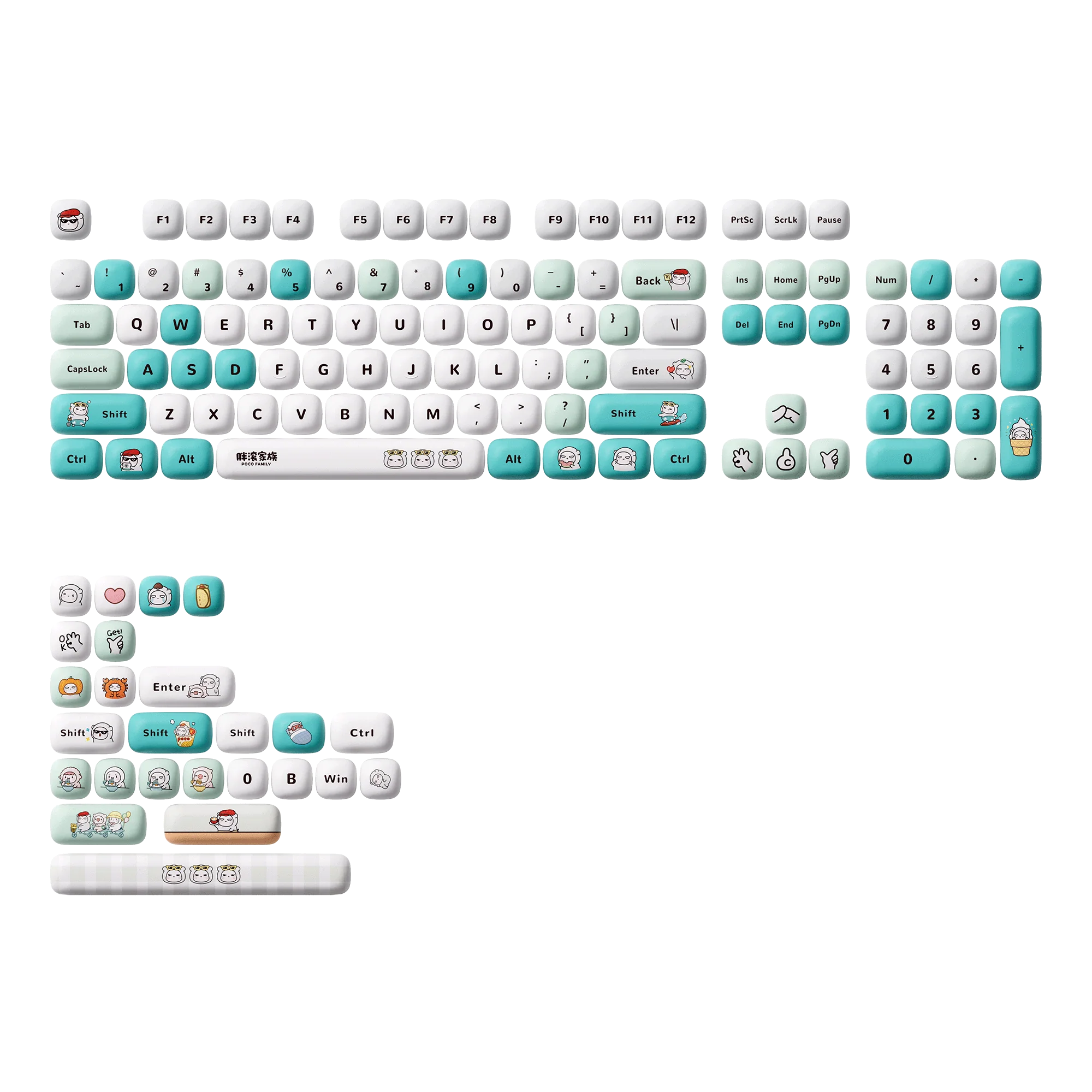 POCO Bear Tastenkappen Set (129-Tasten)