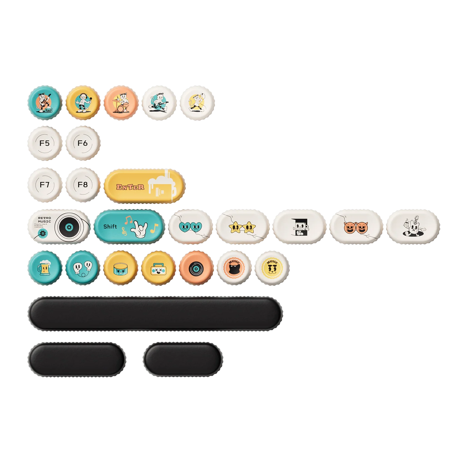 Punk Cat BottleCap Tastenkappen Set (131-Tasten) - Image 12
