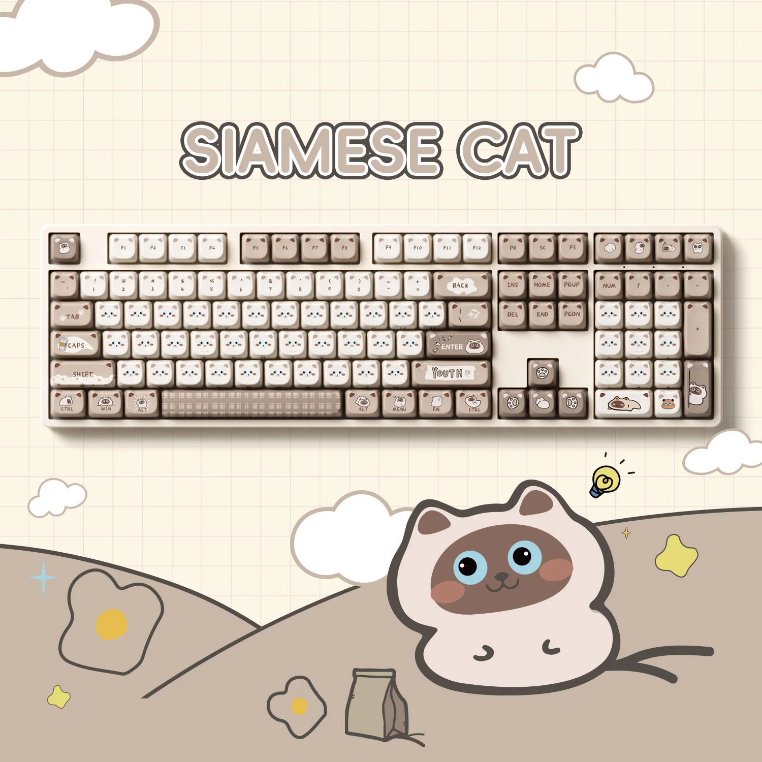 Siamese Cat Tastenkappen Set (142-Tasten) - Image 3