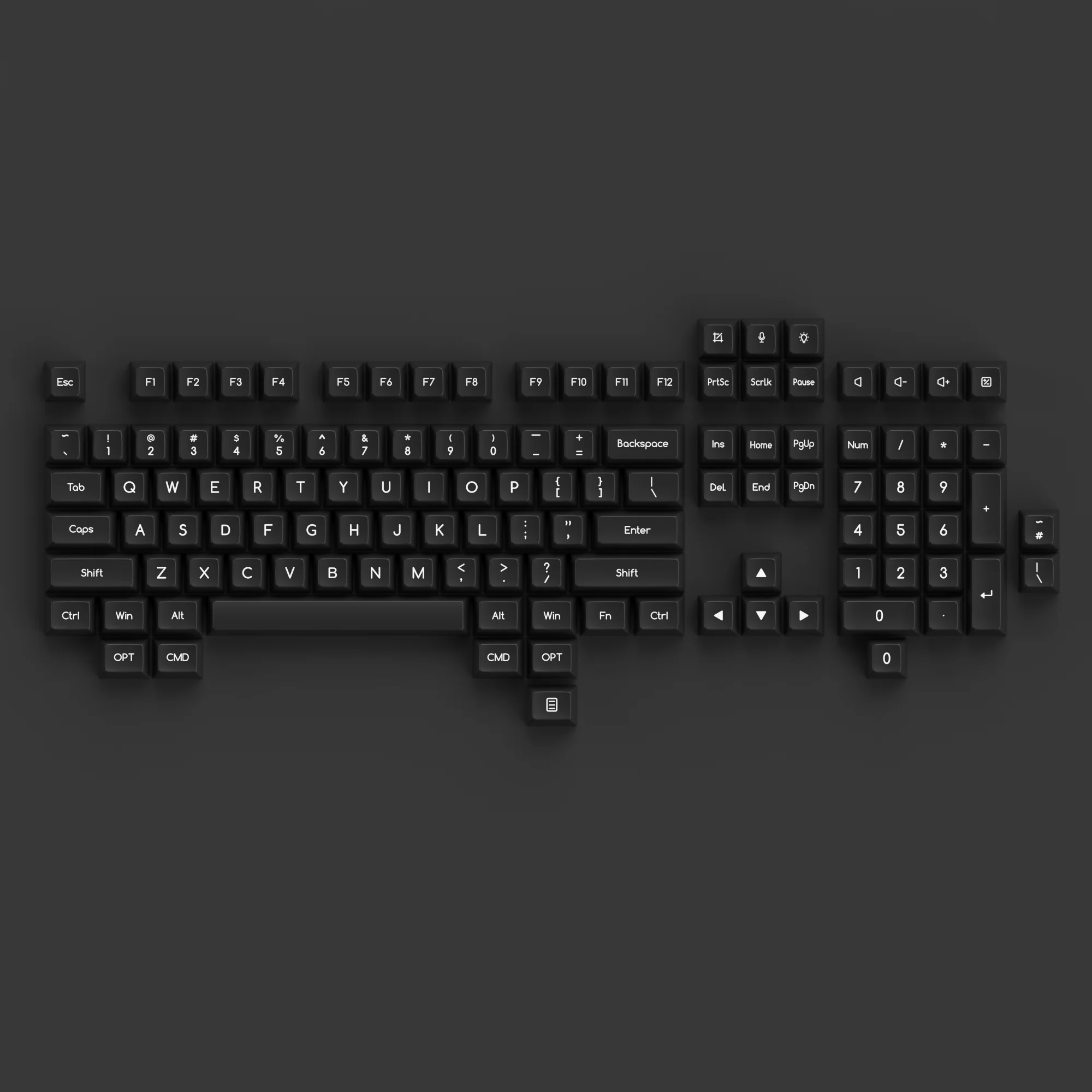 White on Black ABS SAL Tastenkappen Set (195 Tasten) - Image 4