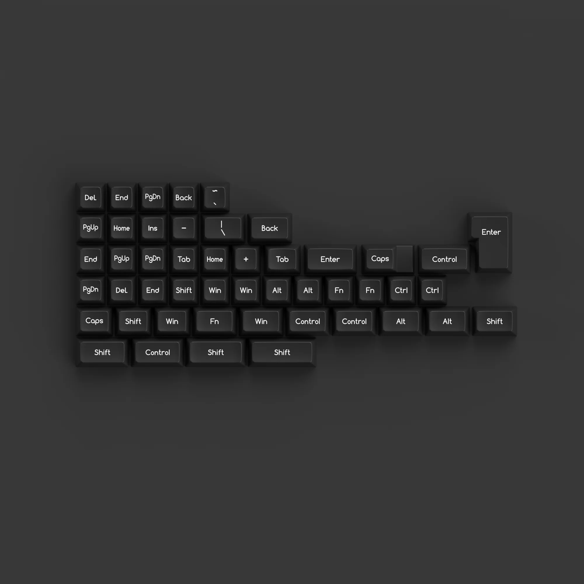 White on Black ABS SAL Tastenkappen Set (195 Tasten) - Image 5