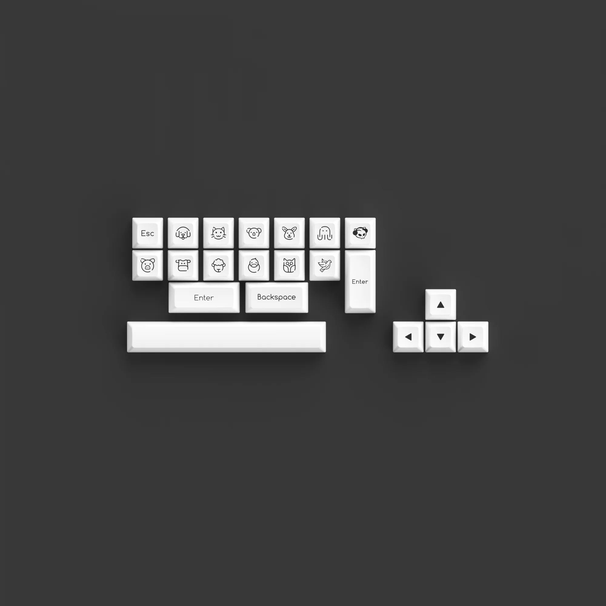 White on Black ABS SAL Tastenkappen Set (195 Tasten) - Image 7